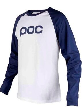 POC Men's Long Sleeve Raglan Tee - White & Navy